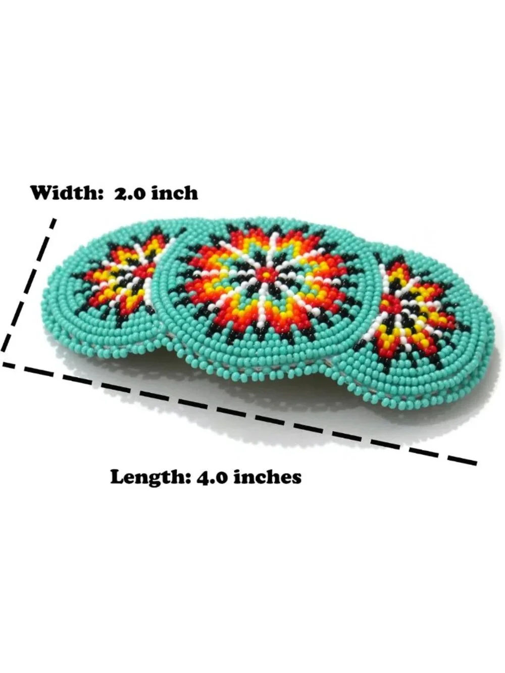 Handmade Turquoise Beaded Hair Clips - Native American Style Accessories